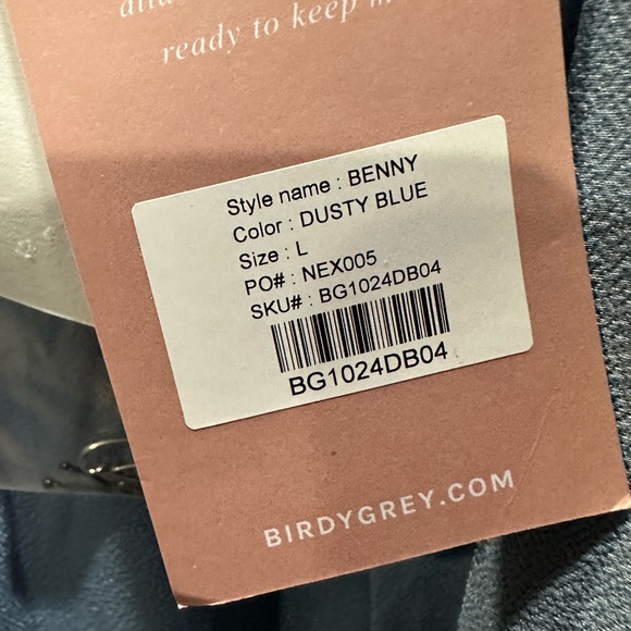 Birdy Grey BENNY DRESS CREPE DUSTY BLUE LARGE NEW NWT BRIDESMAID WEDDING - Picture 6 of 6